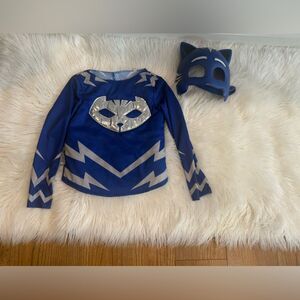 Cat Boy Blue and Silver Kids Superhero Costume